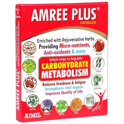 Aimil Amree Plus Capsule | Regulates Carbohydrate Metabolism & Reduces Fatigue